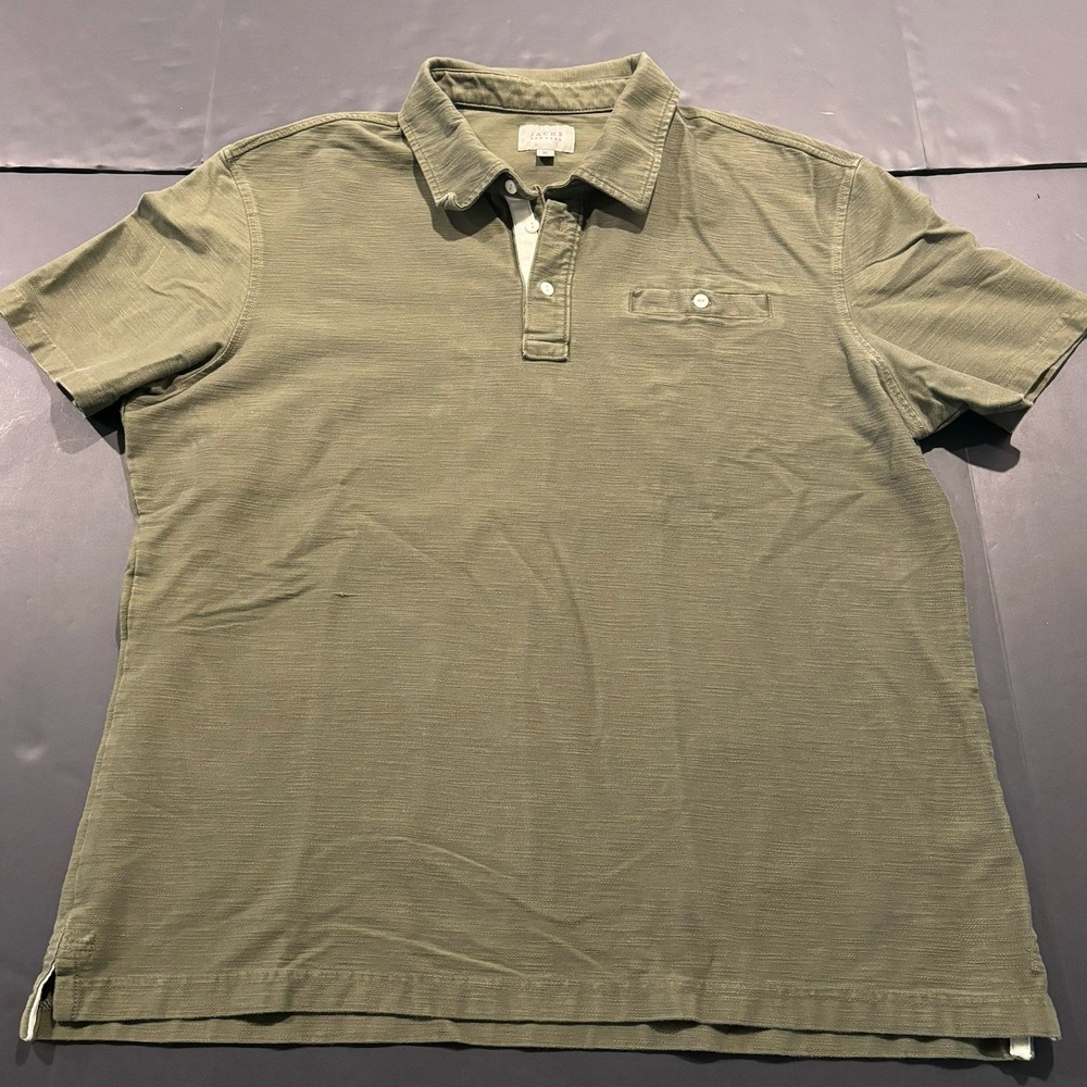 Jachs New York Mens Green Polo Casual Shirt L Short Sleeves